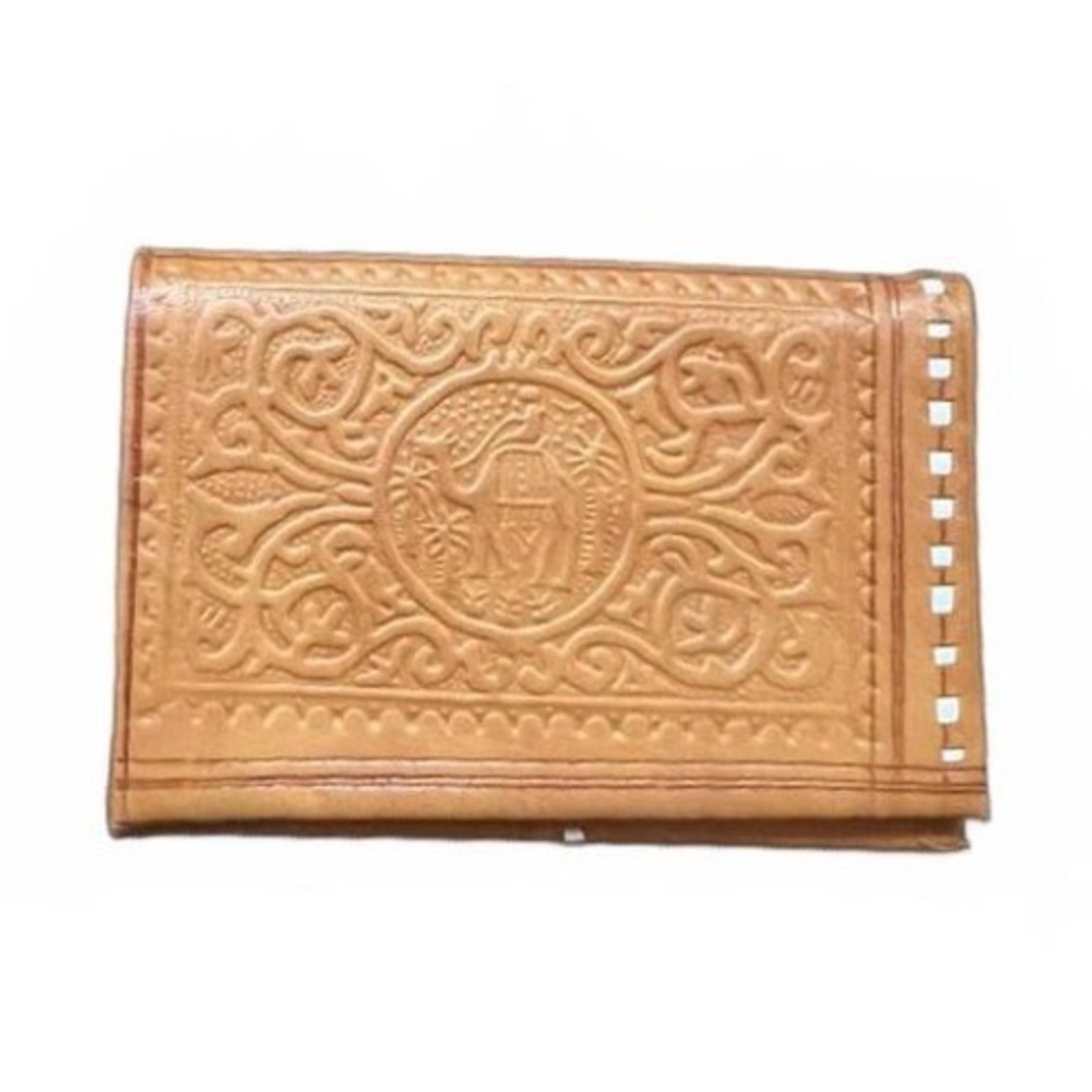 Moroccan Genuine Leather Wallet Hand‎ tooled & stitched Bi-fold